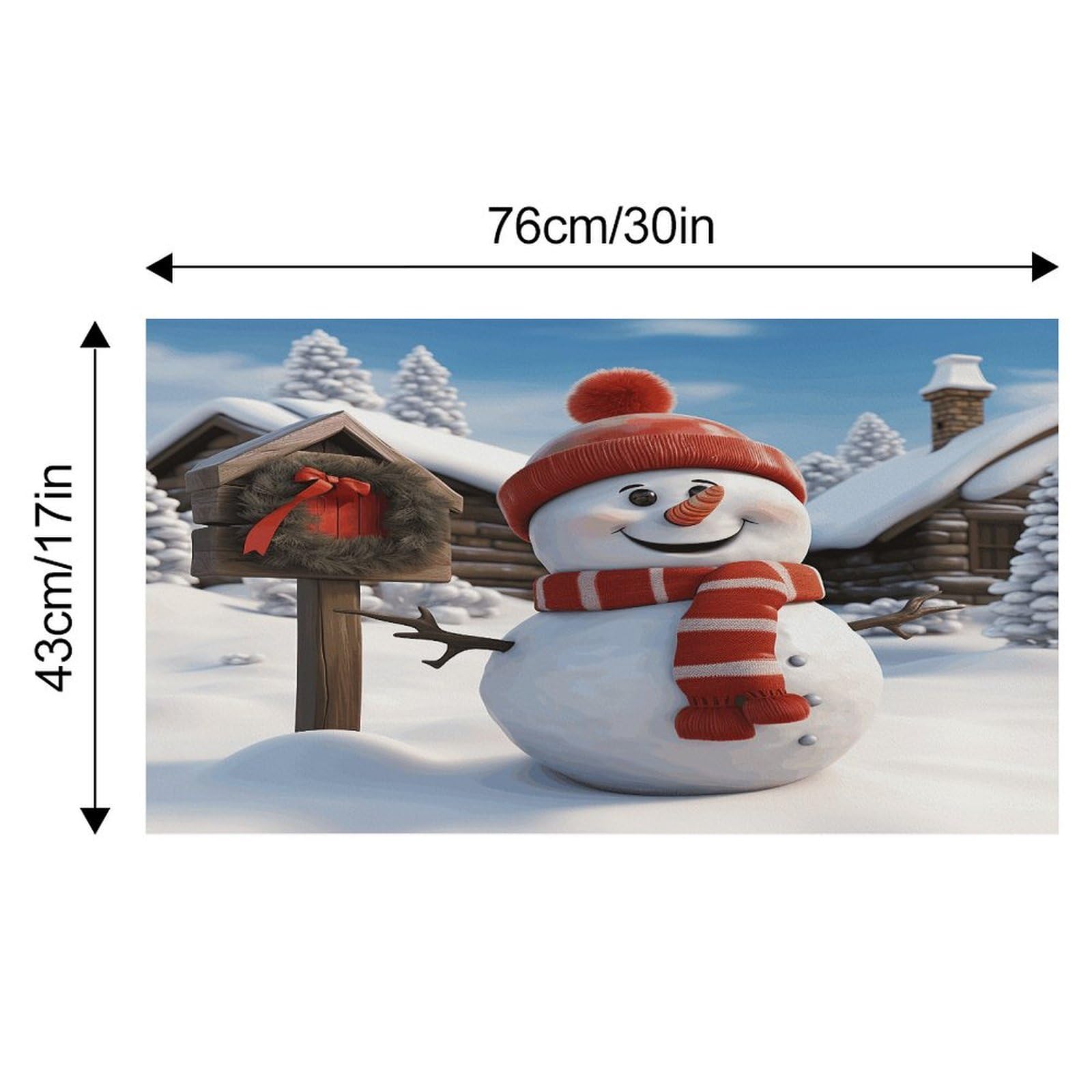 Sign Snowman Tapis de nourriture pour chat – Tapis d'alimentation antidérapant pour chien, facile à nettoyer pour la nourriture et l'eau, tapis de gamelle pour chien et chat 43,2 x 76,2 cm