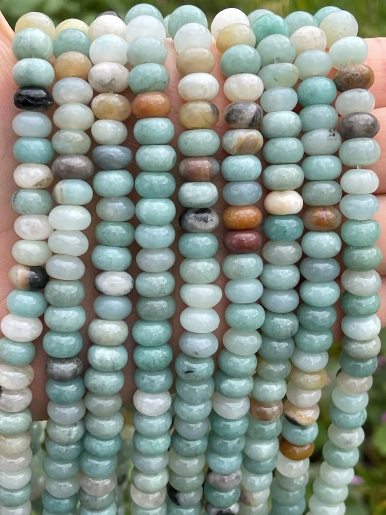 Amazonite naturelle perles de 5x8 mm pour créer vos bijoux d'été