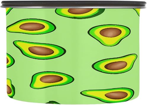 Green Avocado Coffee Canister Stainless Steel Airtight Vacuum Coffee Storage Container,Date Tracker for Beans,Tea,Sugar,Flour,Cereal,17oz
