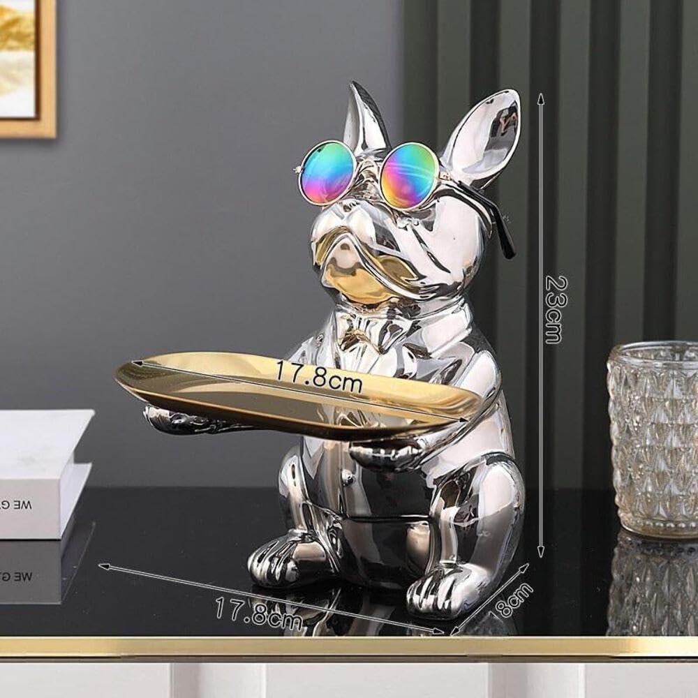 Vide poche bulldog argenté Oreo, l'idée cadeau déco idéale pour les amoureux de chiens