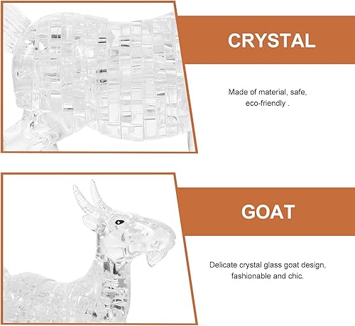 Miniatura 7 de Rompecabezas de cristal 3D de cabra 3D, rompecabezas de cristal de cabra para niños de 12 años en adelante, decoración divertida