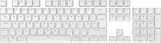 Corsair PBT DOUBLE-SHOT PRO Keycap Mod Kit (Double-Shot PBT Keycaps, Standard Bottom Row Compatibility, Textured Surface, 1.5mm Thick Walls with Backlit Font, O-Ring Dampeners Included) Arctic White