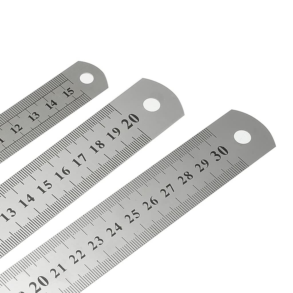 Amazon.co.jp: PULABO 1個20cm両面スケールステンレス鋼ストレート定規