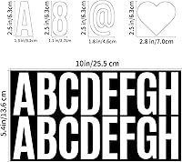 Vista 2 de 400 calcomanías de letras grandes de 2.5 pulgadas, 24 hojas, calcomanías autoadhesivas con números del alfabeto blanco para tablones de anuncios