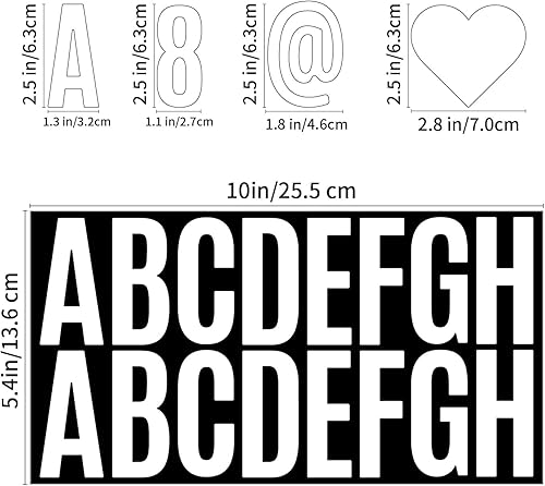 Miniatura 9 de 500 calcomanías de letras grandes de 2.5 pulgadas, con números del alfabeto, autoadhesivas, para tablones de anuncios, aulas, buzón, álbumes de