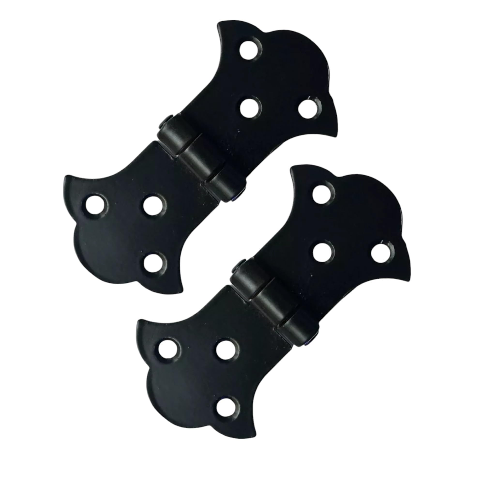Manor Black Antique Cast Iron Butterfly Door Hinges, 2-Piece Set