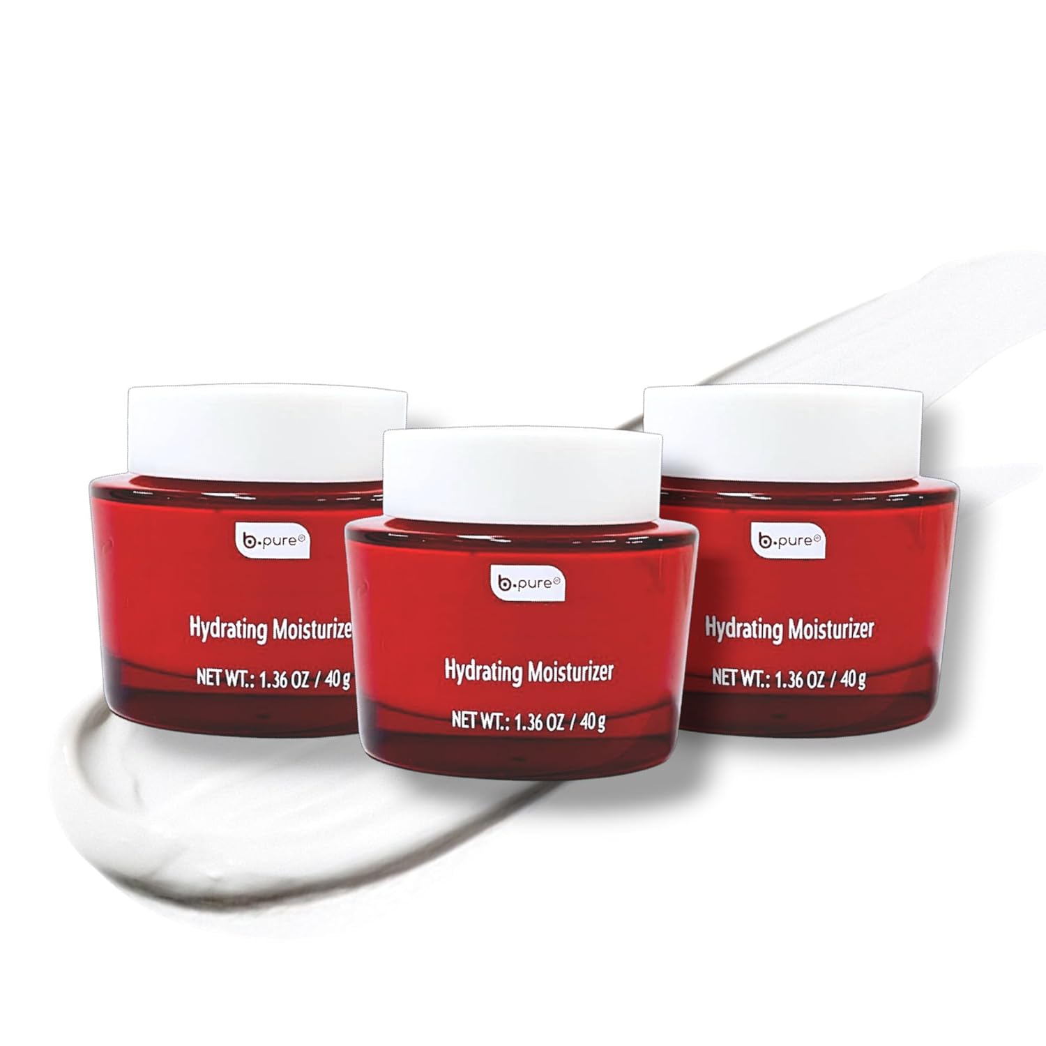 b.pure Revitalizing Hydrating Daytime Face Moisturizer | Niacinamide, Hyaluronic Acid, Vitamin B5, Amino Peptide | Anti-Wrinkle | 1.36 oz, 3-Pack