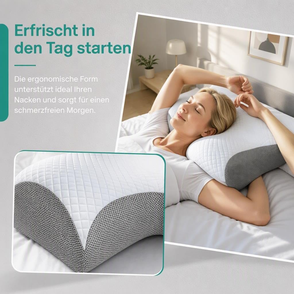 Orthopädisches Kopf- & Nackenstützkissen, Nacken Kissen Schlaf