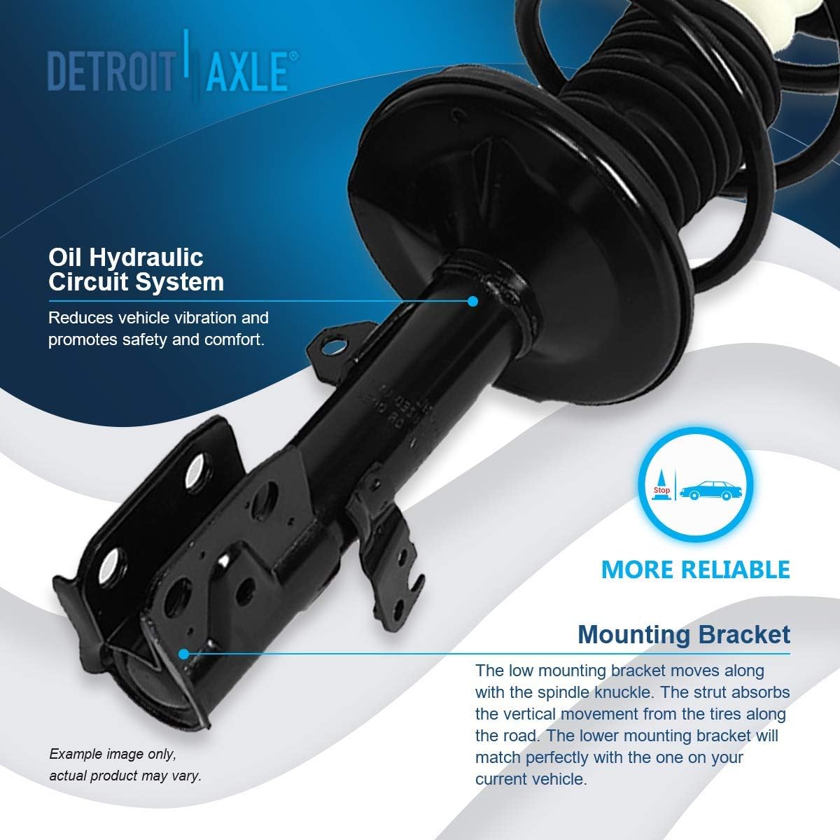 Detroit Axle - 1.8L Front Struts Sway Bars for 2011-2013 Toyota Matrix 2009-2013 Corolla Complete 2 Ready Struts w/Coil Spring 2 Sway Bars 2010 2011 2012 Replacement Suspension Kit