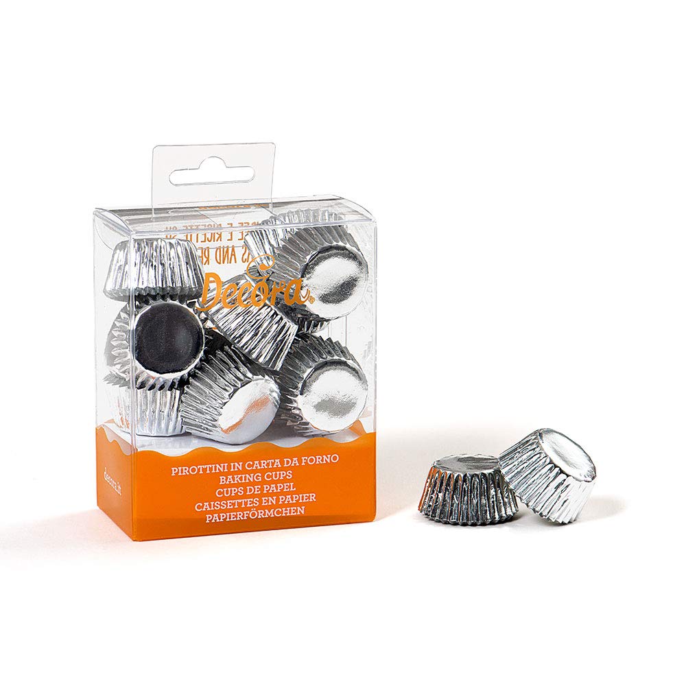 DECORA 0339794 180 Silver Bon Bon Baking Cups 27 X 17 MM