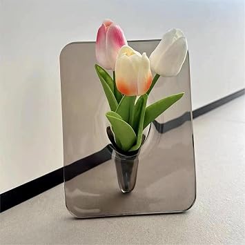 FOWSEEK Frame Flower Vase - Clear Acrylic Vase for Flowers, Modern Art Vases for Home Decor, Unique Decorative Vases for Desktops Bookshelf Bedroom Living Room Wedding House Warming Gifts
