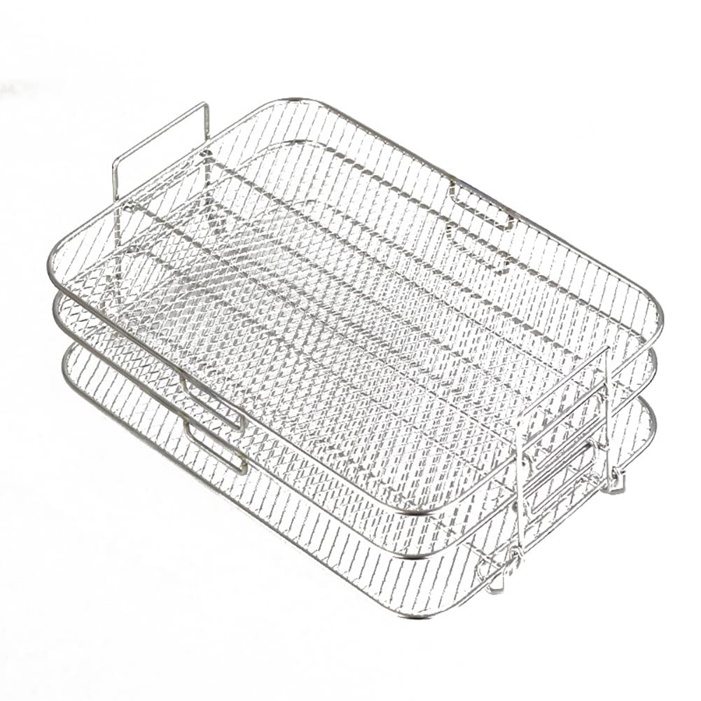 Air Fryer Rack for Ninja Foodi Grill XL Air Fryer, 304 Stainless Steel Multi-Layer Dehydrator Rack Rectangle Air Fryer Ninja Dual Basket