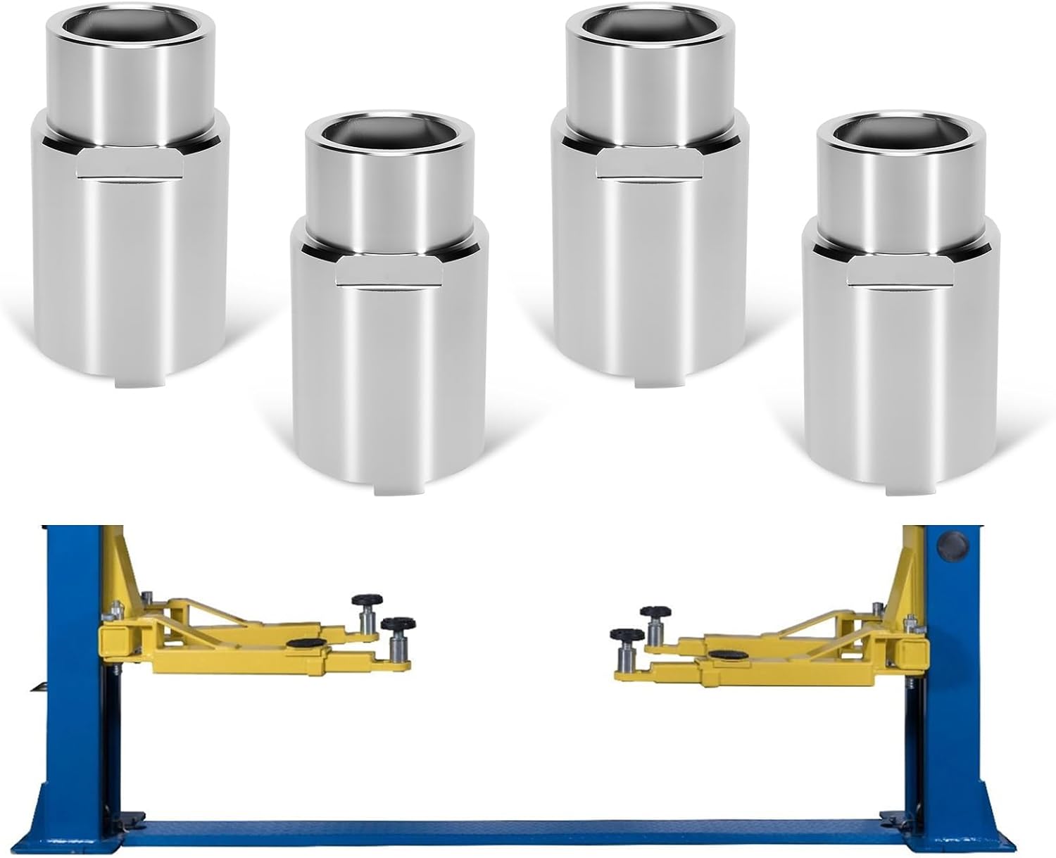 4Pcs - 49MM ID 2.76"/70MM Height 2 Post Lift Adapters, Car Truck Lift Tall Stack Extension Adapter Fit for Universal 2 Post Lift Tall Vehicles Adapters Pins