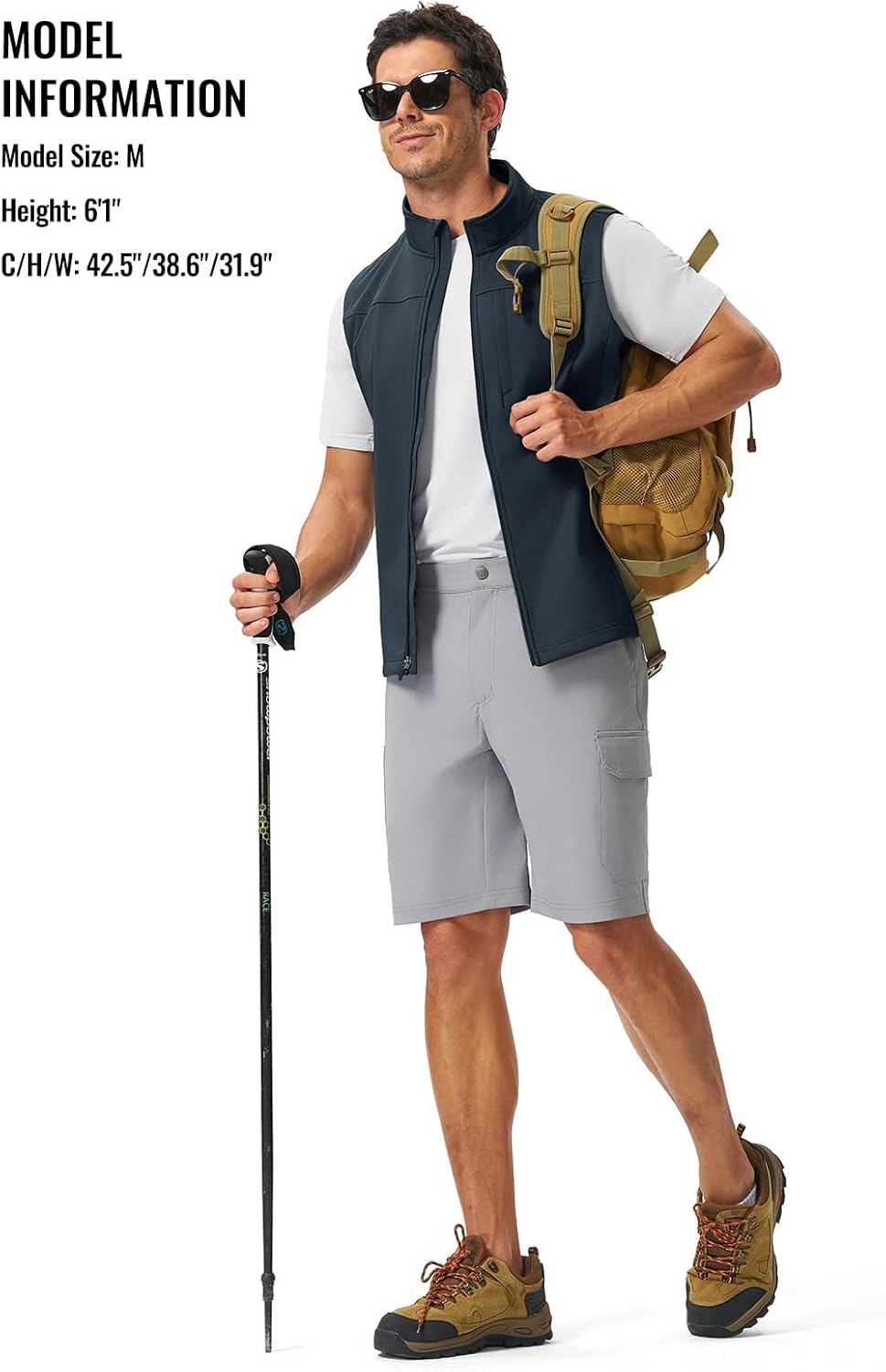 Rdruko Men's Lightweight Softshell Vest Outerwear Water Resistant Windproof Golf Outdoor Hiking Vest