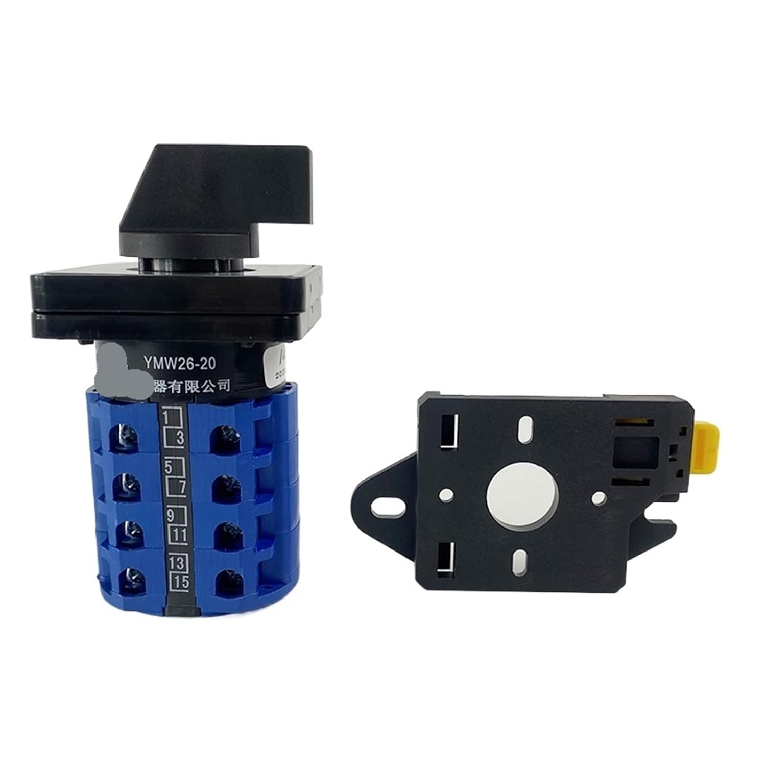 LW26-20 DIN Rail Mounted Multi Position Silver Contact Rotary Cam Switch 690V 20A 4 Level YMW26 LW28 1Pcs(1-0-2)