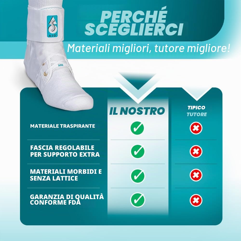 Med Spec Aso 264004 - Stabilizzatore per caviglia, colore: Bianco, M