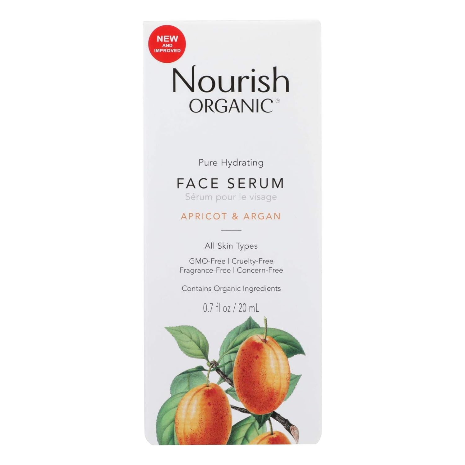 Nourish Organic, Face Serum Argan Apricot Rosehip Organic, 0.7 Ounce2