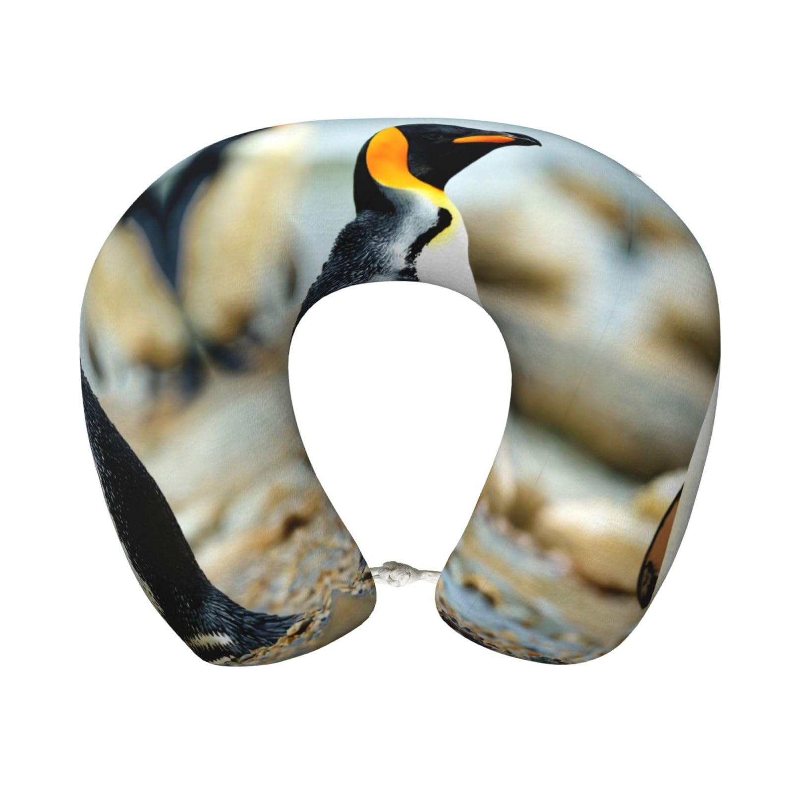 peiyeety Penguin Print Custom U-Shaped Pillow,Memory Foam Cervical Neck Travel Pillow,for Home,Camping,Travelling