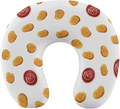 Neck Pillow for Travel Airplane Car Home Office, Washable Chicken Nuggets Fried Pillowcase, U Shaped Memory Foam Pillows