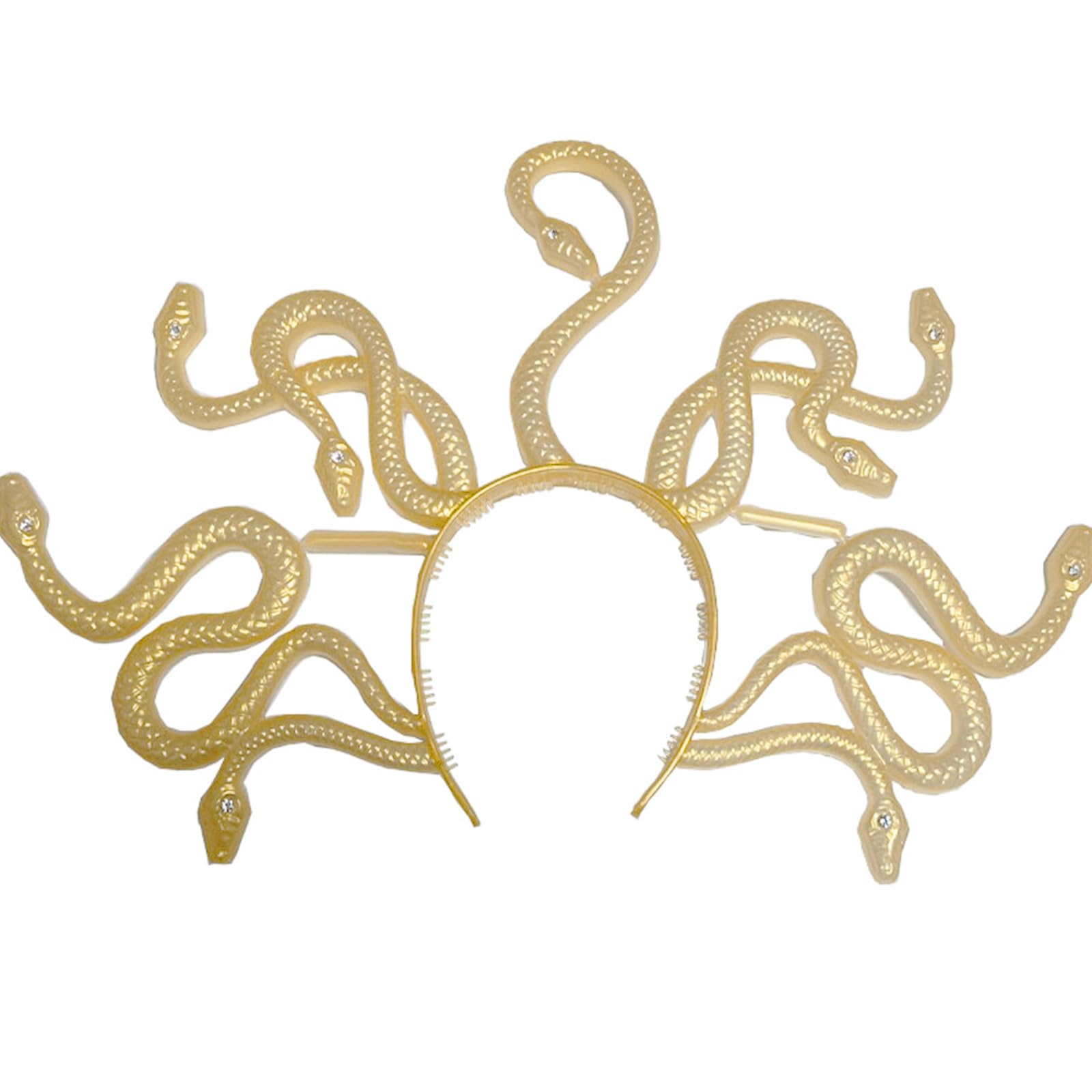 Gramigg Unisex Gold Halloween Medusas Snake Headband Medusas Cosplay Costume Headdress Hair Accessory Resin Hair Hoop Props Snake Headband For Women