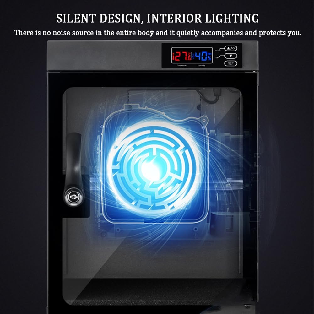 Cámara De Gabinete Seco De 2 Capas, Control De Control Digital De 30l, Gabinete Automático De Cámara Táctil con Luces Led Y Temperatura Constante, Equipo De Fotografía Caja Humedad Seca Electrónica