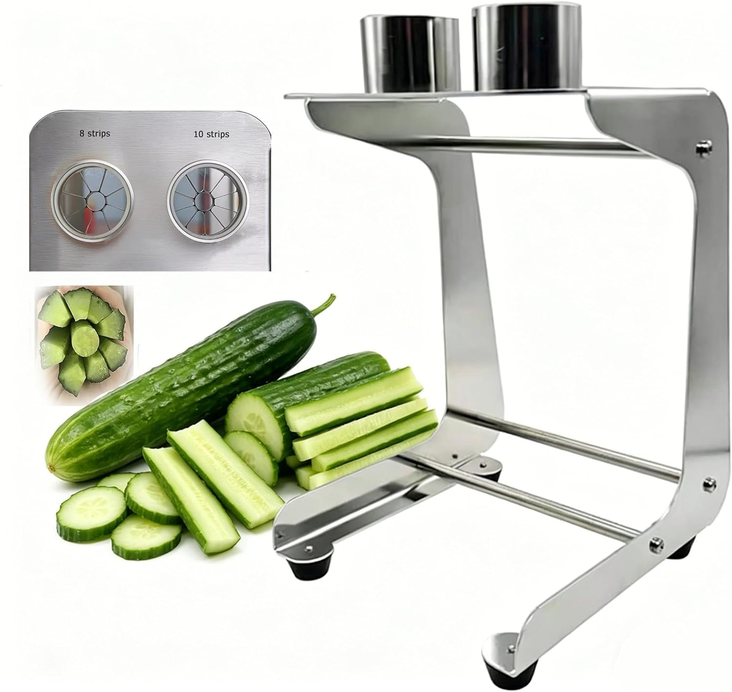 Cortador de pepino y zanahoria, cortador manual de verduras para tiras sin esfuerzo, utensilio de cocina para preparación de ensaladas, diámetro de corte de 45 mm