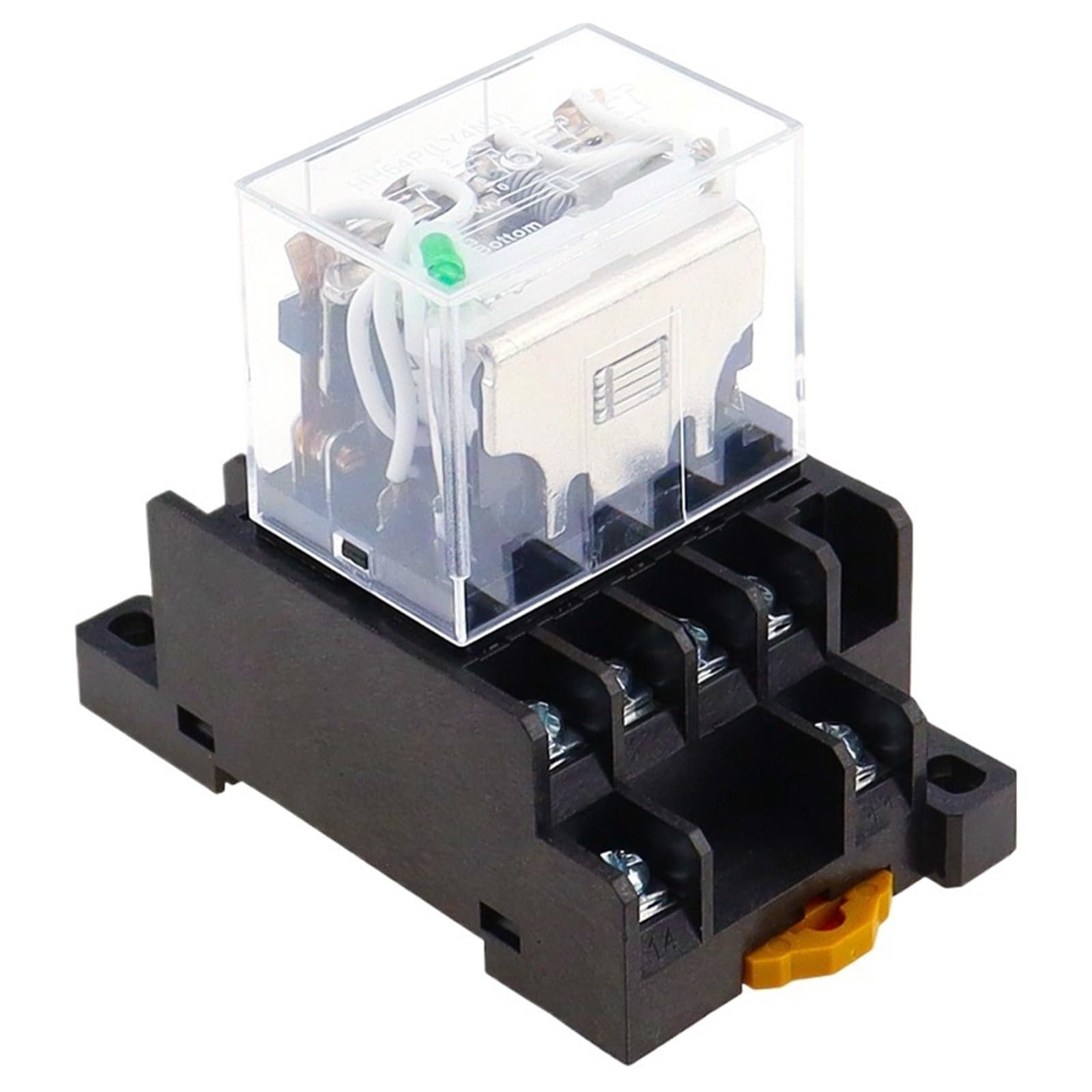 LY4NJ HH64P CA 110 V 220 V 12 V 24 V 14 PINES 10 A Contacto de plata Bobina de relé de potencia 4PDT con base de zócalo LY3NJ HH62P LY2NJ(DC24V)