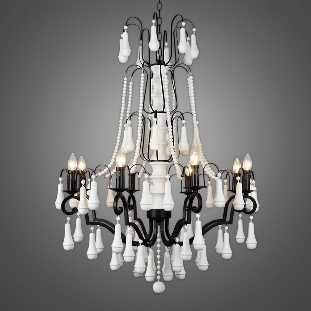 BJVB Retro Classic Bedroom Living Room Lobby Hotel iron Wooden Spine Crystal Chandeliers Pendants Ceiling Wooden Crystal Pendant Ceiling Chandelier Candle Chandelier Hanging in the Room Lights