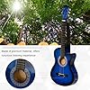 HOMCOM 38 Inch Full Size Acoustic Electric Guitar, Classical Beginner Junior Adult Guitar Gloss Finish with Carrying Case, Strap, Picks, Spare Strings - Blue #3