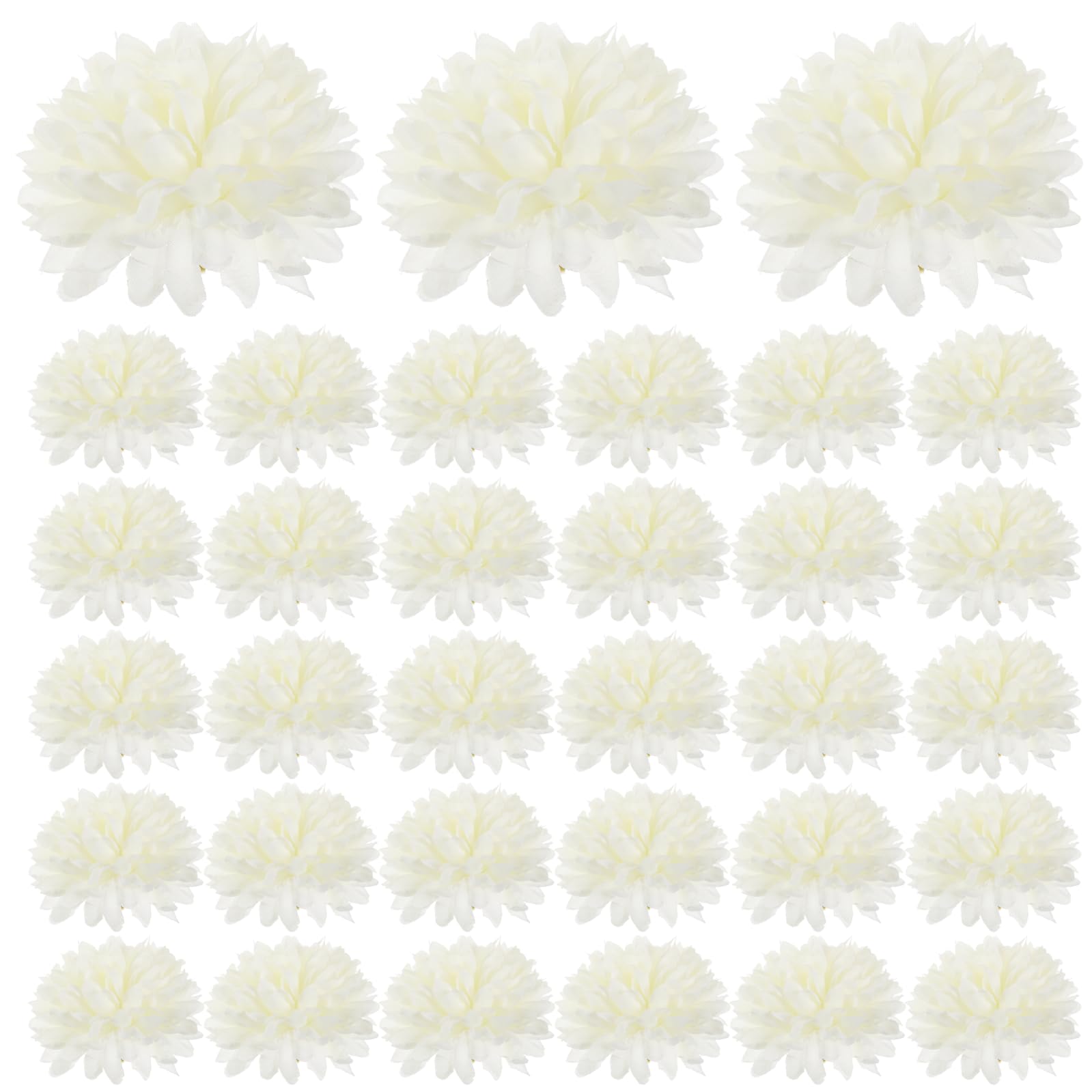 Fleurs de Chrysanthème Artificielles Crème Ornements Floraux Durables pour Fête