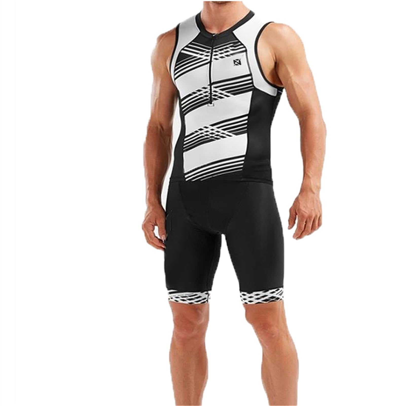 Tuta da Triathlon a Maniche Corte da Uomo, MTB Body Trisuit Cycling Skinsuit with Gel Pad per Trisuit Cycling Skinsuit Nuoto/Corsa/Ciclismo, Abbigliamento Ciclismo