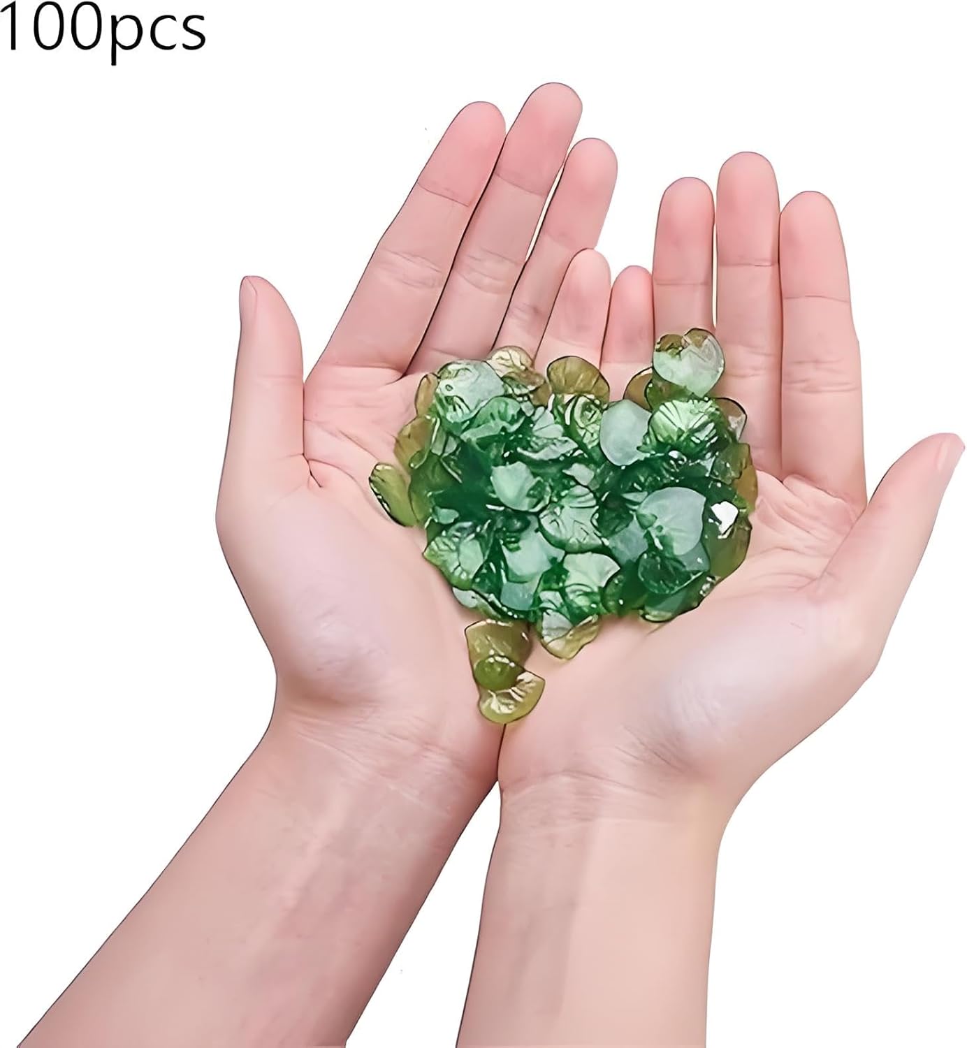 100Pcs Transparent Acrylic Leaf Charms, DIY Jewelry Making Pendants for Earrings Bracelets Necklaces, Acrylic Beads with Hole, 15mm Green Leaf Drops Pendants for Making Flower Elements Ornaments Craft Supplies Flower Beads for DIY Jewelry Making - Image 9