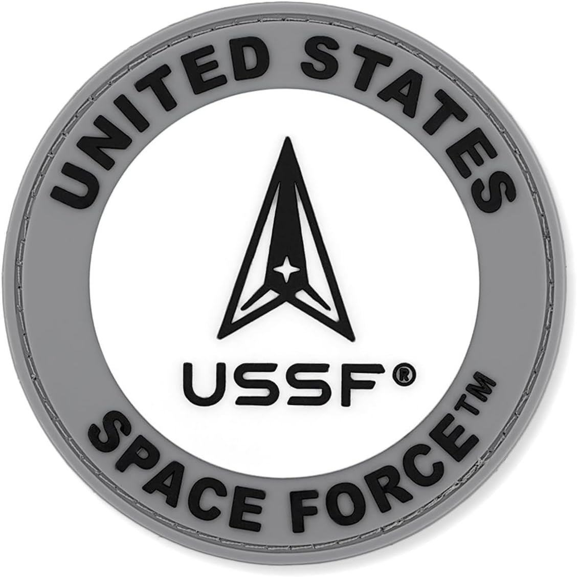 PinMart's Officially Licensed U.S. Space Force Soft Rubber PVC Patch – 3" Round Hook and Loop Tactical Morale Patch for Jackets, Backpacks, Hats, Outdoor Gear, Military Accessories, Space Force Gifts