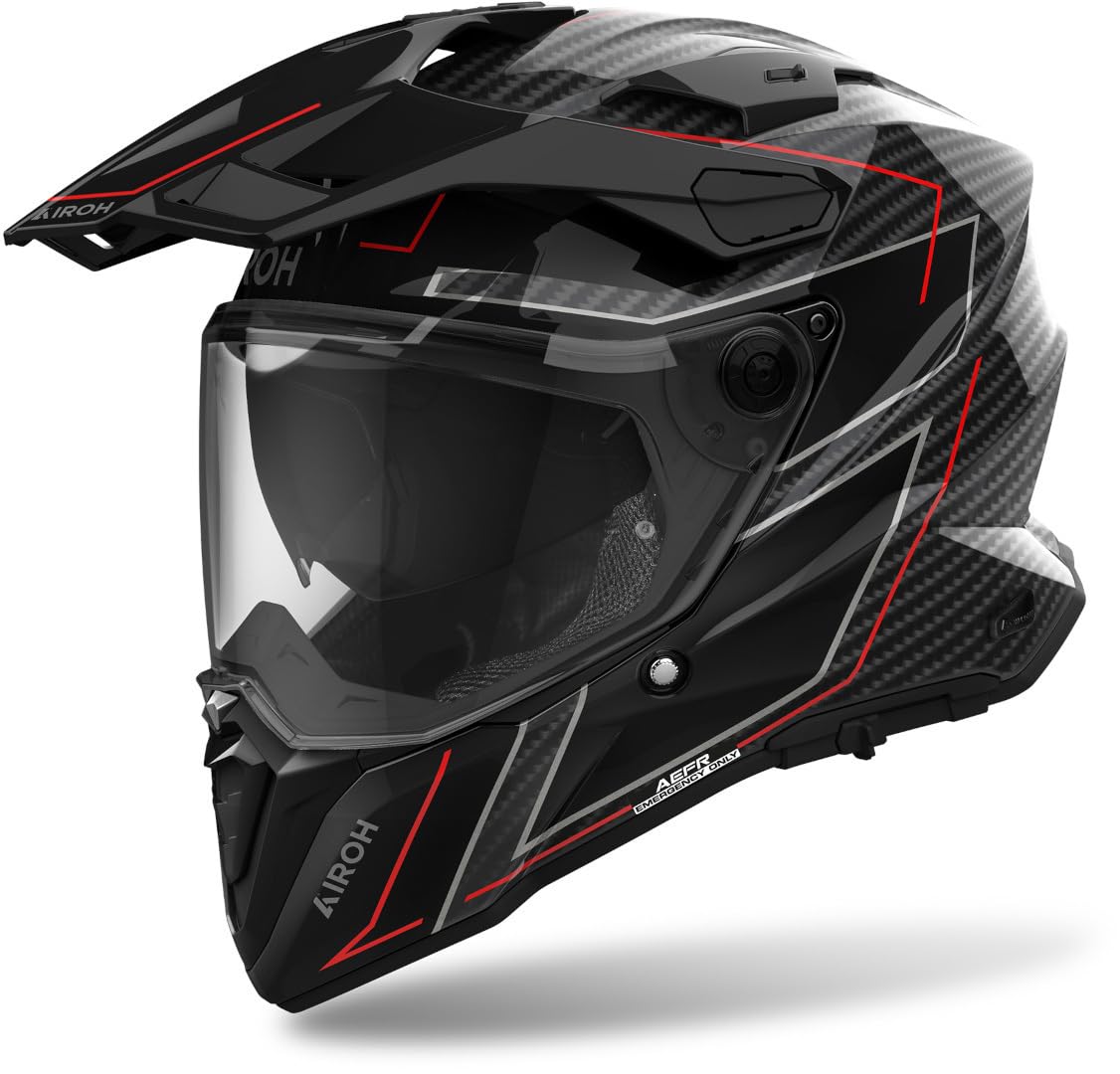 Airoh Men's Carbon Commander 2 Stylish Full Motocross Helmet, Size M For