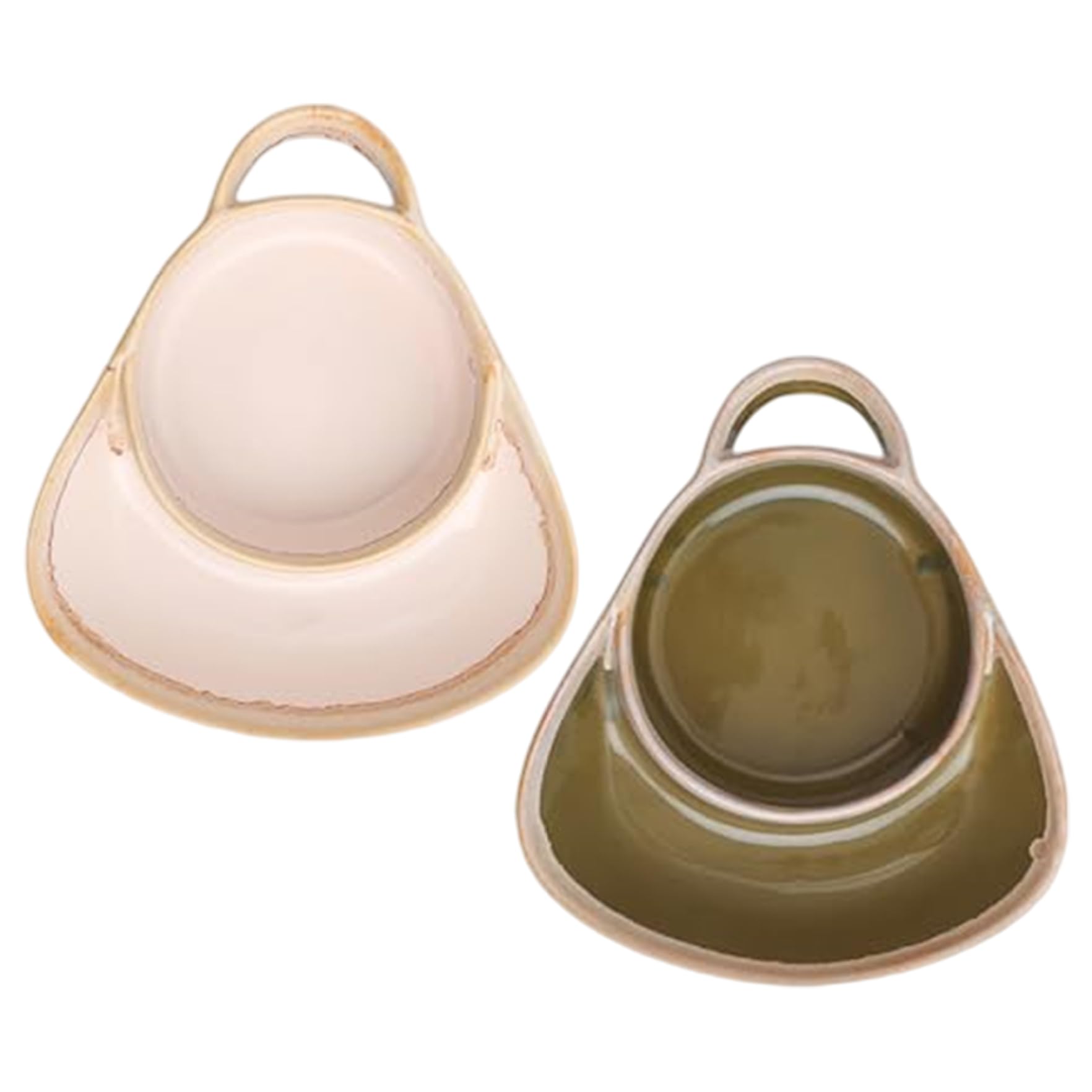 Ameble 2Pcs Soup And Sandwich Plate Combo Retro Ceramic Soup And Cracker Bowl With Handle For Breakfast, Snack, Salad, Dessert And Sandwich Plate Combo, And Cracker Bowl, And Bo