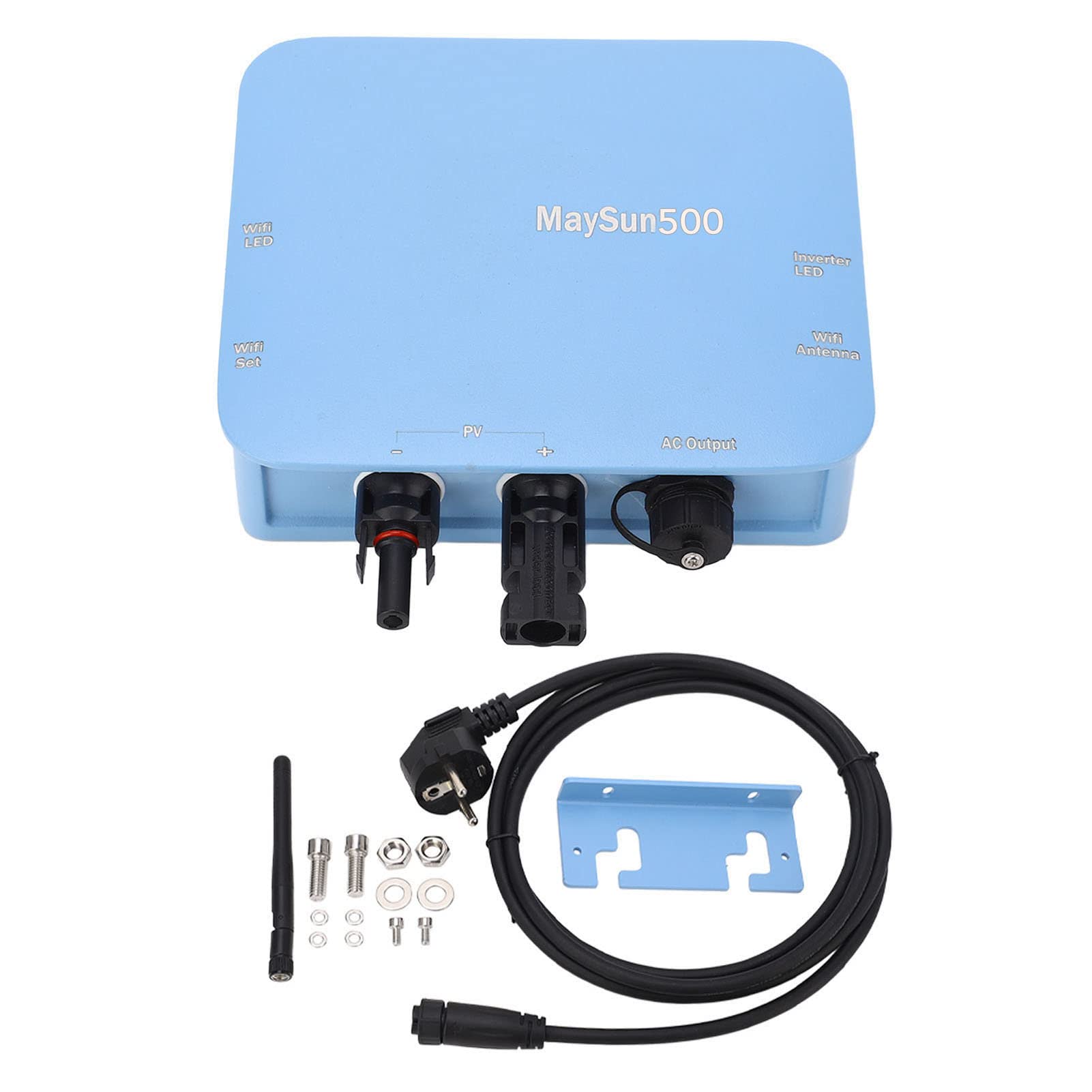 Micro Inversor Solar WiFi, Salida de Onda Sinusoidal Pura IP65 Inversor Conectado a la Red 120V 230V Identificación Automática Enchufe de la UE para el Hogar (500W)