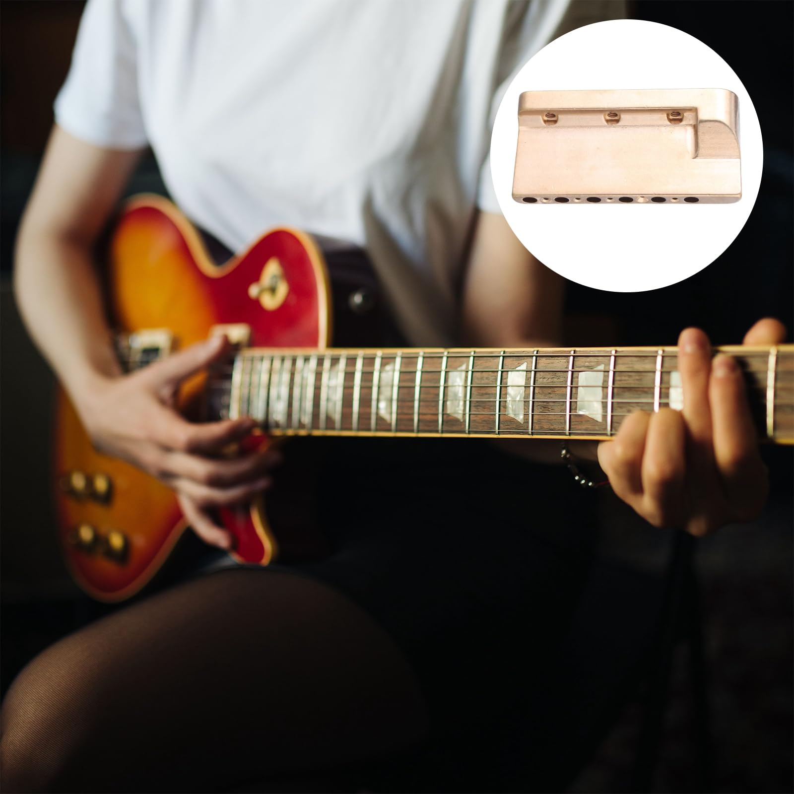 Gitara Tremolo Bridge Block Zamiennik Profesjonalna gitara elektryczna Mosiężny blok do mostu 6 mm Otwory Elektryczne Tremolo