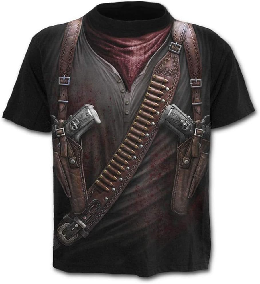 TiTCool Men’s Western Cowboy T-Shirts, 3D Printed Short Sleeve T-Shirts Casual Graphics Tees