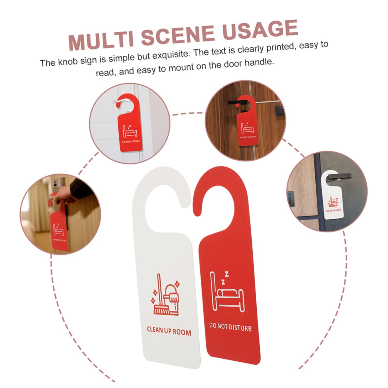 12pièces Panneaux De Porte Ne Déranger Et Nettoyer Pour De Porte Pratique Et Décoratif