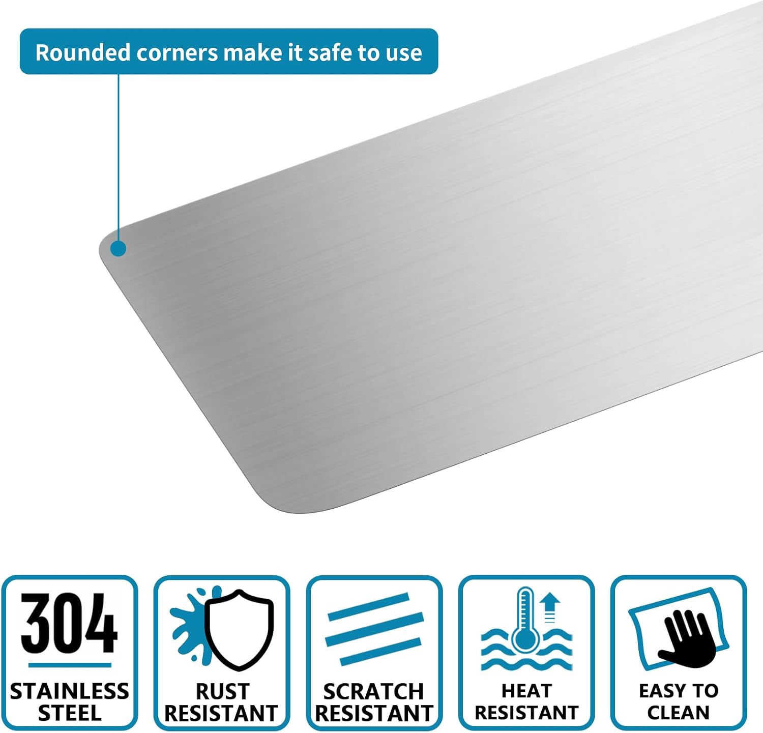 2 Pcs 304 Stainless Steel Sheet Gap Filler, 1" W x 30" L Trim Strip, Self Adhesive Gap Cover for Wall Oven and Microwave Combo, Cooktop, Range Hood (Brushed Nickel)