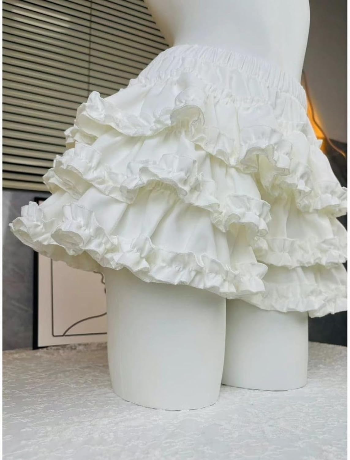 Womens Lolita Bloomers Retro Embossed Ruffles Pumpkin Pants Bottom Shorts - Image 3