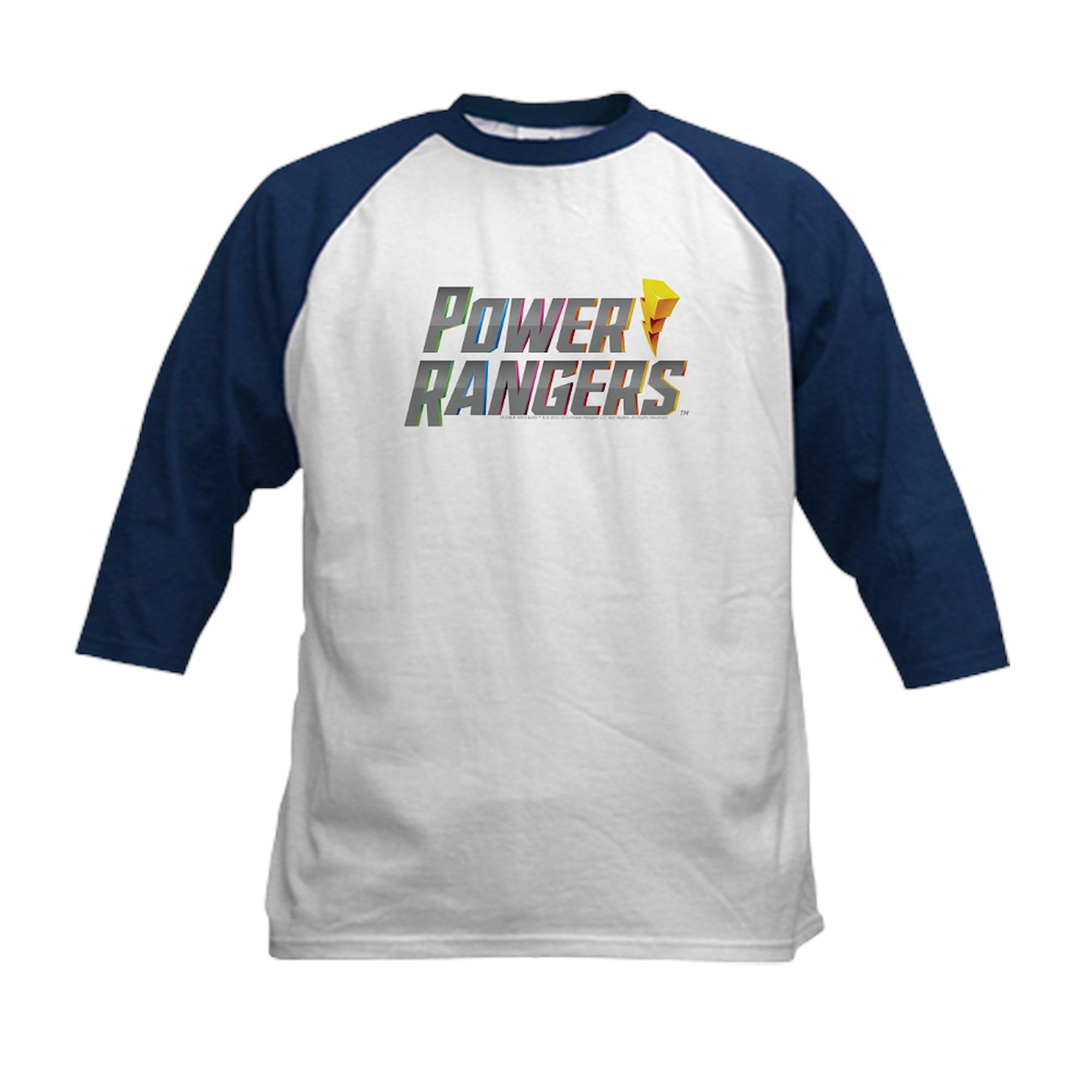 CafePress Power Rangers Stacked Logo Kids Baseball T Shirt Kids Cotton Baseball Jersey, 3/4 Raglan Sleeve Shirt