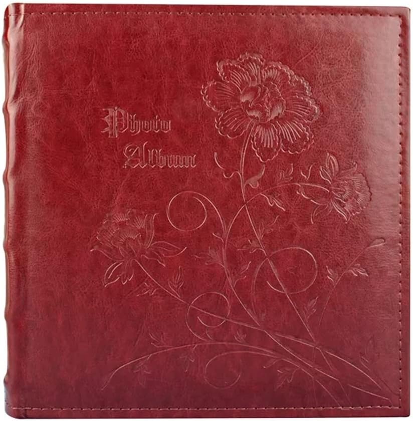 JSEIAJB 6-Inch Interleaf Type Photo Album Retro Leather Cover Photo Album Creative Family Photoalbum Scrap Book Stamp Collection(E)