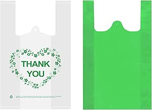 LazyMe T-Shirt Carry-Out Bags Plastic Grocery Bags With Handles Shopping Bags In Bulk Restaurant - View #7