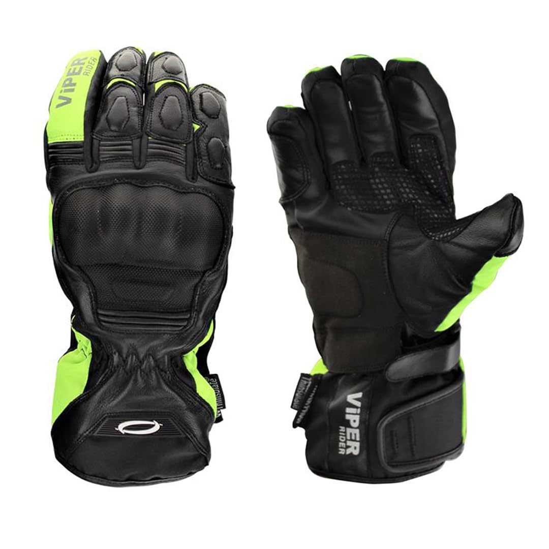 ViPER Axis-8 Gants de moto pour homme et femme – Gants de moto imperméables en cuir de qualité supérieure avec protection CE pour les mains pour le sport, la course sur route et l'équitation