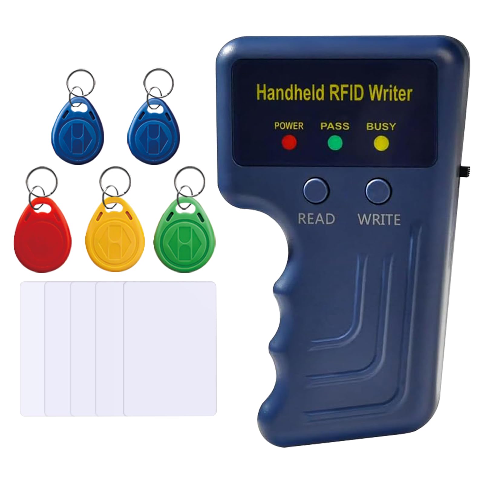 Photo 1 of Handheld 125khz RFID Reader Writer,AWID and HID Copier with 5 T5577 Keyfobs & 5 White Cards