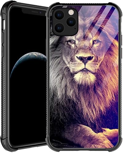 CARLOCA Funda compatible con iPhone 13 Pro Max, funda de Lion Gaze para iPhone 13 Pro Max para hombres y niños, funda de TPU suave antiarañazos para