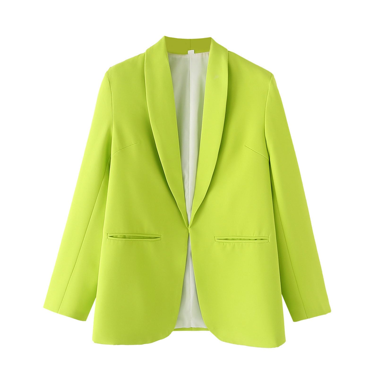 Womens Oversized Blazers 2025 Spring Fall Fashion Suit Jackets Lapel Open Front Long Sleeve Coats with Pockets Green