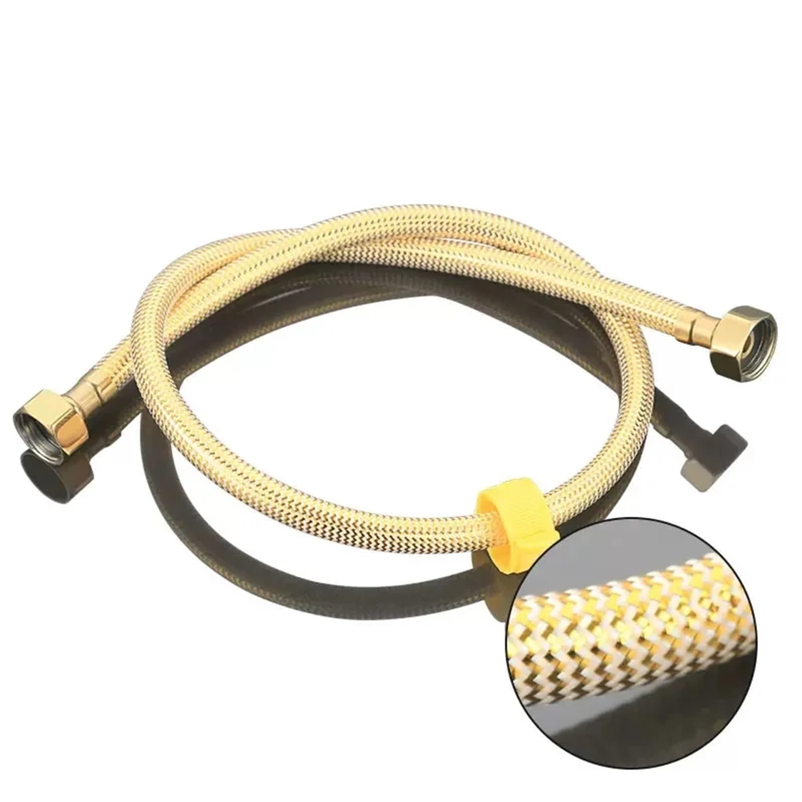 Flexo Ducha Manguera trenzada de nailon dorado, tubo entrada agua for inodoro, G1/2 "X1/2", for, conexión for taburete(60cm)