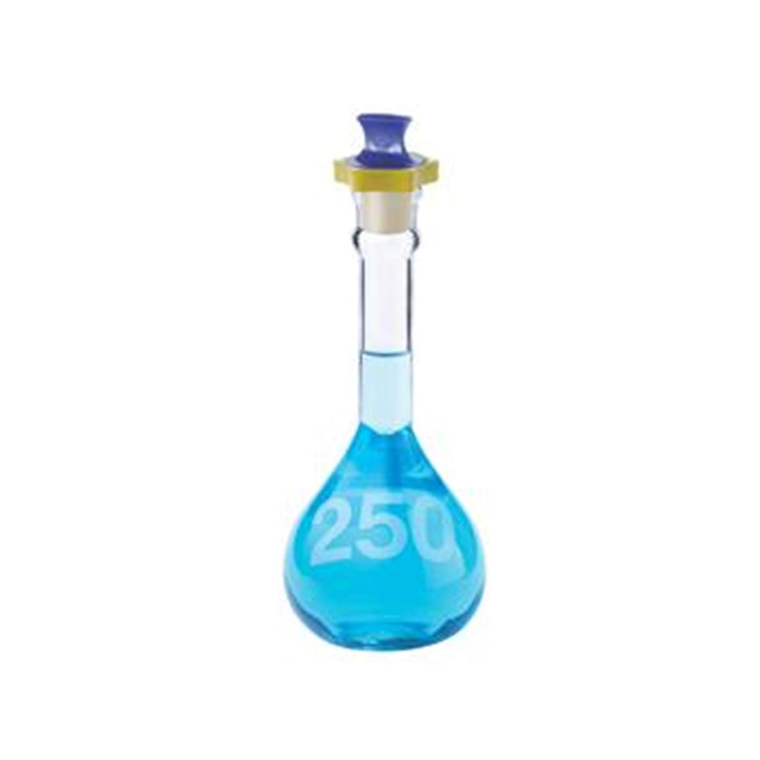 Kimax Borosilicate Glass Class A Heavy-Duty Wide Mouth Volumetric Flask with Polyethylene Stopper, ±0.08ml Tolerance, 10ml Capacity (Case of 6)